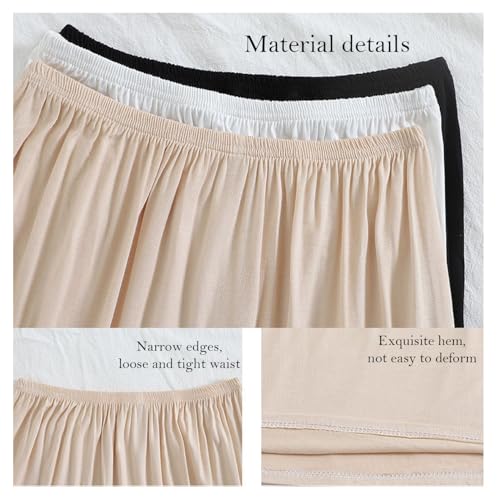 3 Pack Women's Half Slip Shorts for Under Dresses Pettipants for Women Culottes Shorts Half Slips Split Skirt3