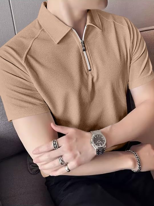 Image of GRECIILOOKS Tshirt for Man | T Shirt for Mans | Mens Tshirts | Polo T- Shirt for Mens | Half Sleeve Polo Neck Tshirt for Men (Available in Plus Sizes)