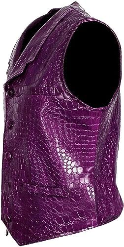 Artificial Leather Vest for Men, Joker Style Crocodile Pattern Vest4