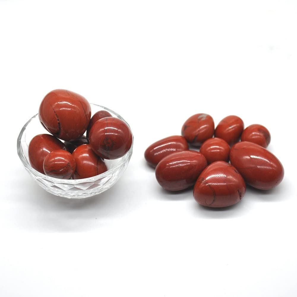 Cristallo Naturale Grezzo Regalo di Decorazione for Acquario con Pietre preziose di esemplari sfusi di Cristallo di Diaspro Rosso Naturale Rotondo burattato (Size : One Size)