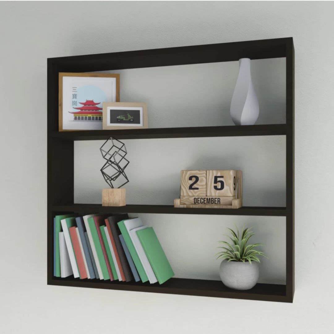 OXMIC Engineered Wood Glossy Wall Mount Floating Hanging Shelf Rack Display for Room Wall and Home Decor Items and Storage Organizer (Black) (B0C53N4CX6) Amazon Price History, Amazon Price Tracker
