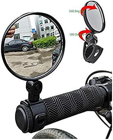 DZT1968 2pc Universal 47MM Mini 360° Rotaty Rearview dismantle Handlebar Glass Mirror for Bike Bicycle Cycling Blue