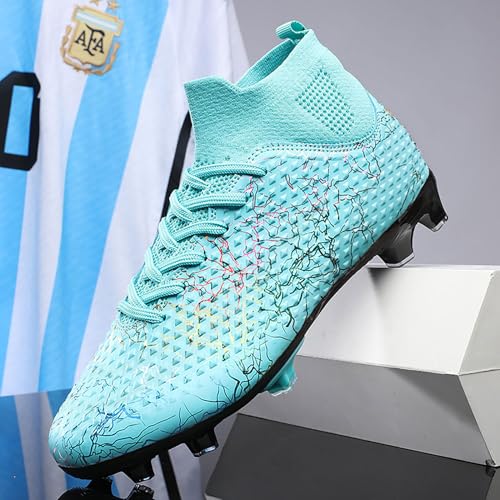 Image of Men's Soccer Shoes High-Top Soccer Cleats Outdoor Breathable Athletic Professional Spikes Youth Boys Football Shoes Unisex