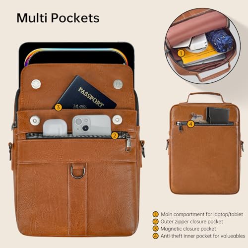 11 Inch Shoulder Bag Leather Carrying Case for 11 Inch iPad Pro M4/iPad Air 11" M3 M2 2025 with Magic Keyboard, iPads A16 11"3