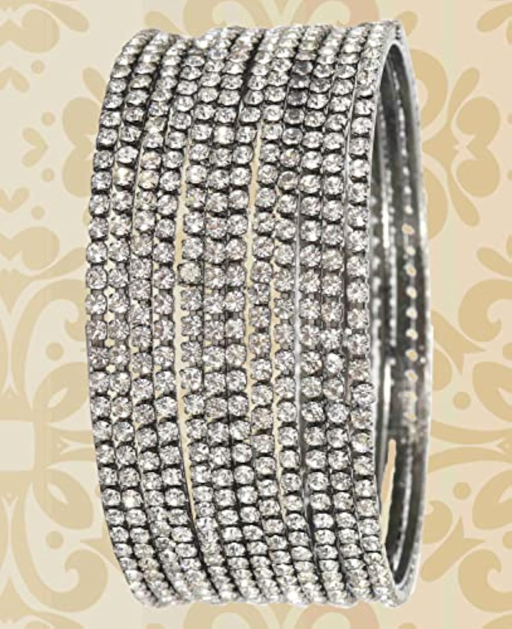 Women's Sleek Bangle Set with Zircon Gemstones