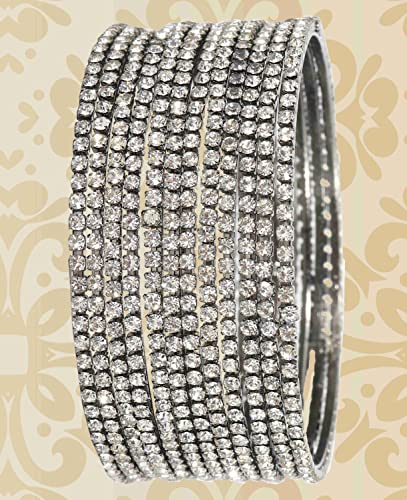 Women's Sleek Bangle Set with Zircon Gemstones