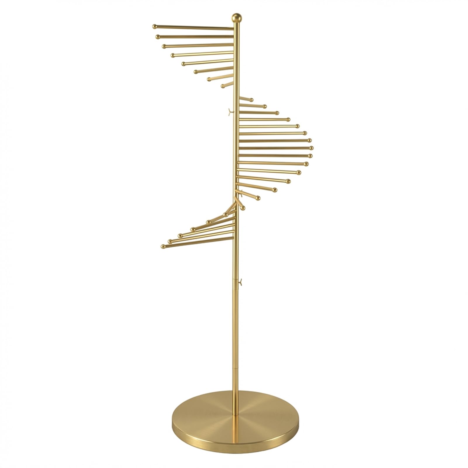 Organizer per sciarpe in metallo autoportante, con design a spirale, organizer per cravatte per negozio di abbigliamento, 2 color (Oro, 170x42cm)
