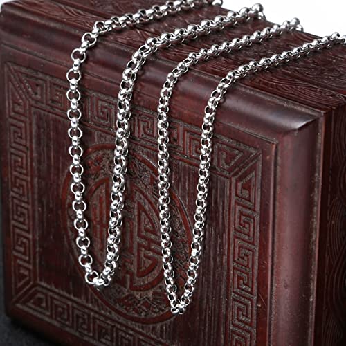 Chaîne maille jaseron 4mm en argent sterling 925 massif pour homme