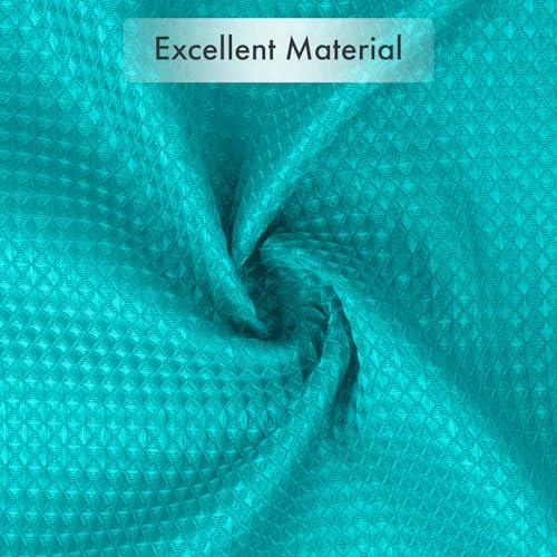 Image of AmazerBath Teal Shower Curtain Waffle Textured, Turquoise Shower Curtains for Bathroom, Thick Fabric Heavy Duty 240GSM, Hotel Quality Bathroom Shower Curtains, Premium Polyester, 72 x 72 Inches