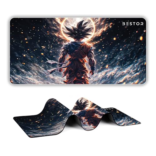 Image of BESTOR Mousepad with Precise Cut Edges, Waterproof Surface & Non-Slip Rubber Base Stitched Edges Gaming Mouse Mat for Laptop (60cmx34cm)