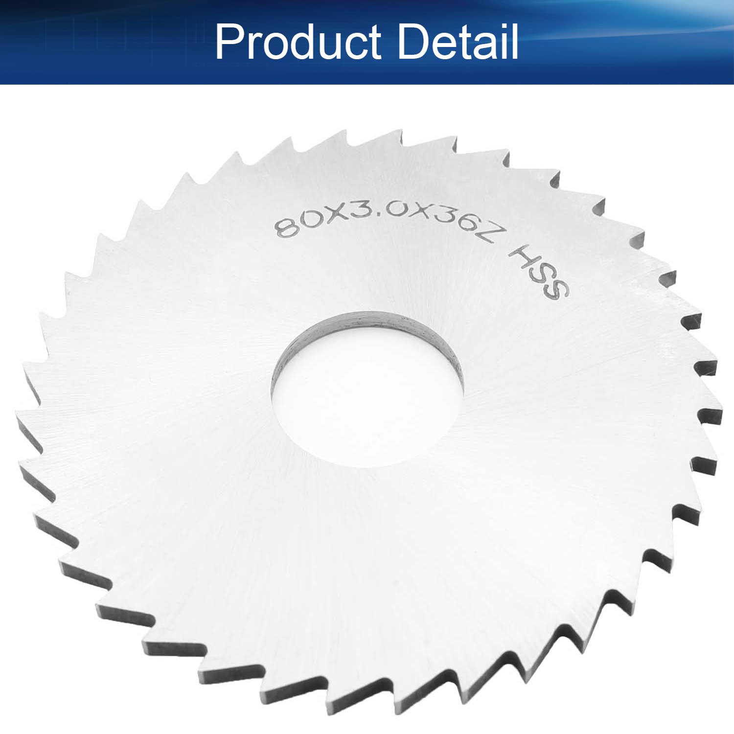 Auniwaig 80mm HSS Circular Saw Blade, 36T High Speed Steel Cutting Disc, 3mm Thick Circular Cutting Wheel with 22mm Arbor, for Rotary Tools, Wood Plastic Metal Cutting