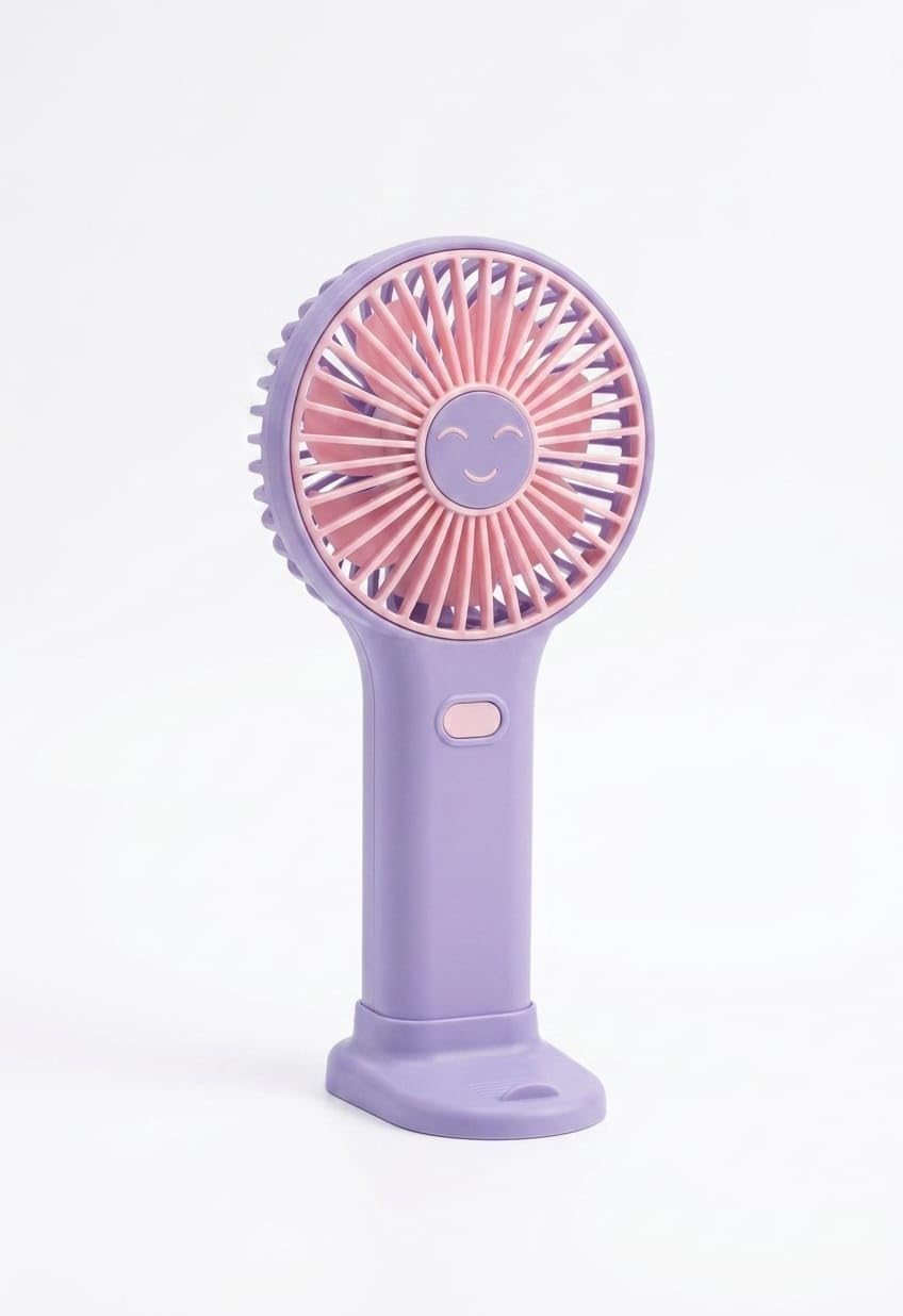 FLARO Portable Mini Handheld Fan with Smartphone Holder, Purple | USB-C Rechargeable, 3 Speed Settings, Desktop Table Fan, Lightweight Design, Home Office Travel-image-21