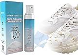 Limpiador de zapatos, limpiador de tenis, kit de acondicionador de espuma delicada y rica fácil de operar, efecto significativo sin dañar la parte superior (1 limpiador, 1 toalla, 1 cepillo) de 100 ml