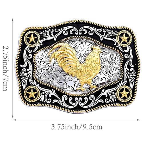 Image of Cowboy Belt Buckle for Men Western Cowgirl Rodeo Longhorn Bull Belt Buckles