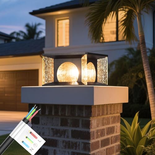 MVBT 11.8" Outdoor Post Lights Hard Wired, AC100-240V Modern Column