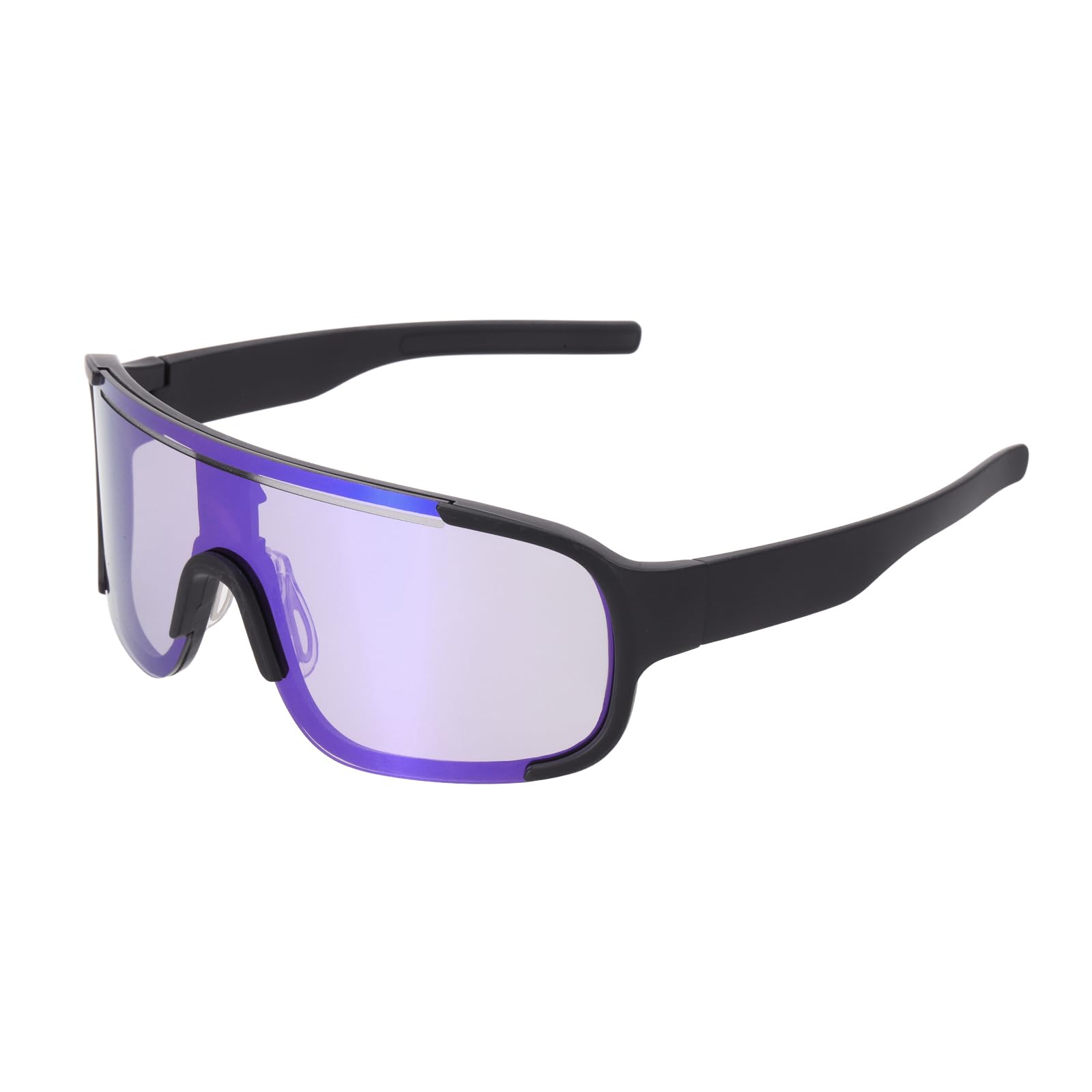 sourcing map Polarized Sports Sunglasses for Men Womens, UV400 Protection 16g Lightweight Cycling Sunglasses for Running Skiing Fishing Goggles, Black Frame Glare Purple — image 1