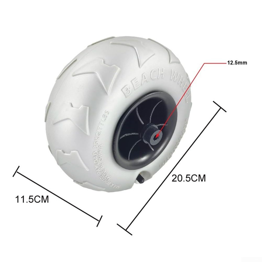 Zestaw 2 kółek balonowych do wózka plażowego, idealne na kajaki i kemping, rozmiar 205 x 115 mm