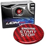 iJDMTOY KDM GT-Line Style Sports Red Real Carbon Fiber Keyless Engine Start/Stop Push Starter Button Cover Compatible with Kia 2018-2023 K8 Stinger, 2021-up K5 Optima