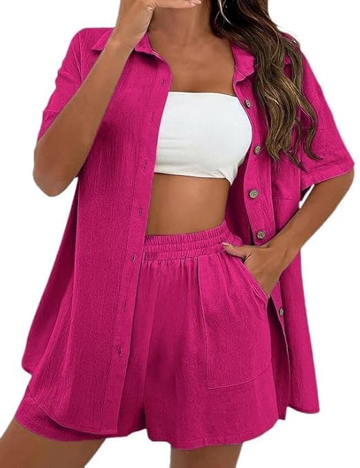 Image of Man-NAT || Women's Soft Polycotton Fabric Shirt and Shorts Coord Set Combo
