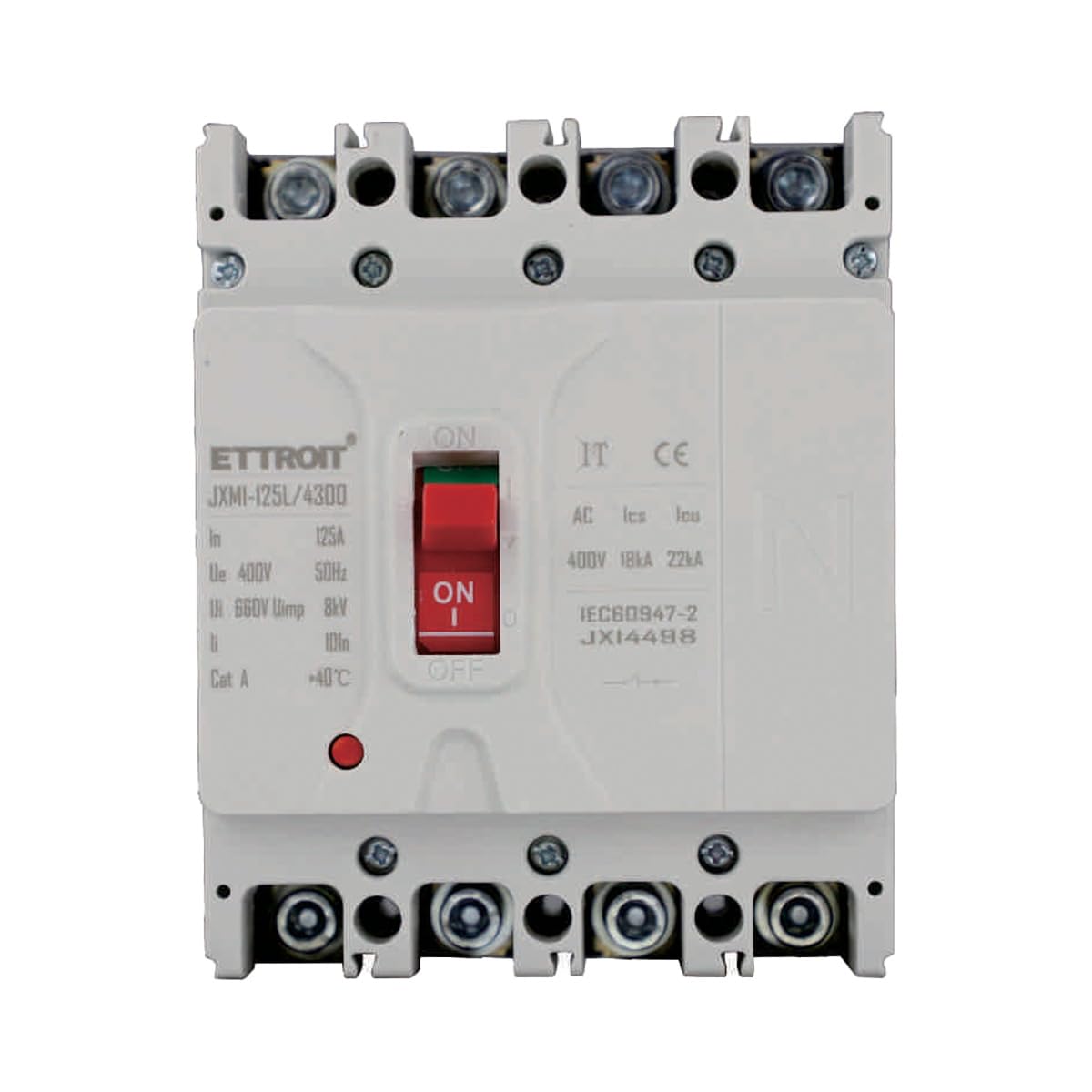 A2ZWORLD Interruttore Scatolato Magnetotermico, MCCB Curva C, 4P AC 400V 125A, Ui 660V Uimp 8Kv, Ics 18kA Icu 22kA, IP40 IEC60947-2
