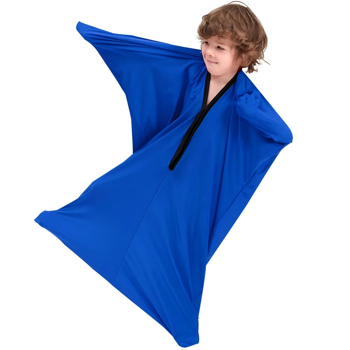 TRQQWEQQ Full Body Sock Sensory Sox For All Ages Stretchy Cozy Sensory Sack Sensory Sheet Bed Increase Calm And Comfort(Dark blue,Small/S)