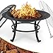 Produktbild Feuerschale(76cm), Feuerschale mit Funkenschutz&Grillrost, Feuerstelle für Grillen, Feuerschalen mit schürhaken, Schwarz Feuerkorb, Feuerschale zum Heizen und BBQ