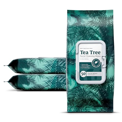 Image of Body Prescription Makeup Cleansing Wipes - Gentle and Effective Face Wipes, 50 Count (Pack of 3), Tea-Tree