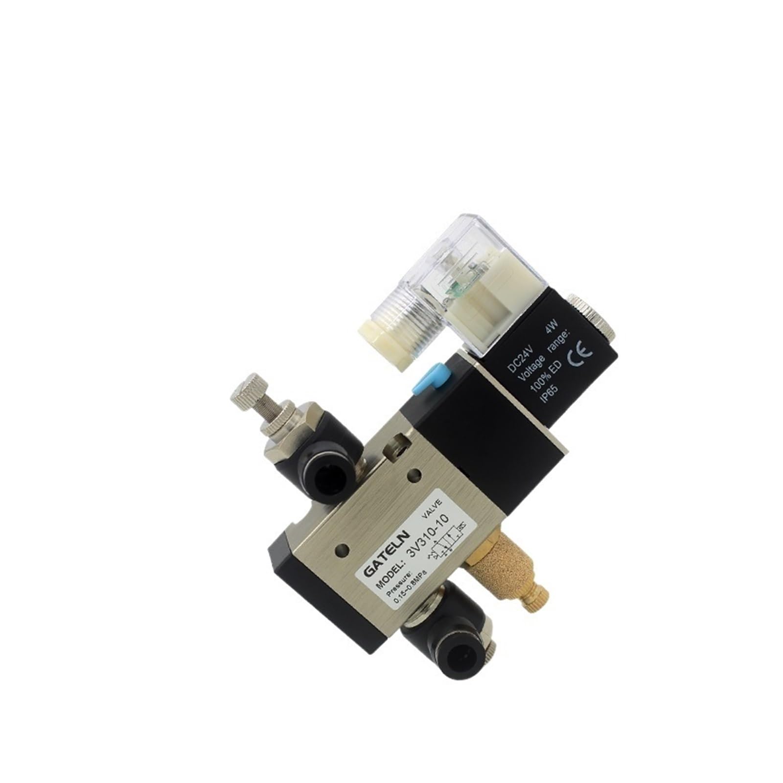 Électrovanne 3V310-10-NC DC12V avec raccords de 10mm pour système pneumatique