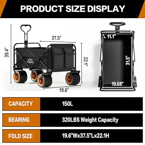 Highpro PLG-CFW003 Heavy-Duty Folding Beach Cart thumb #1