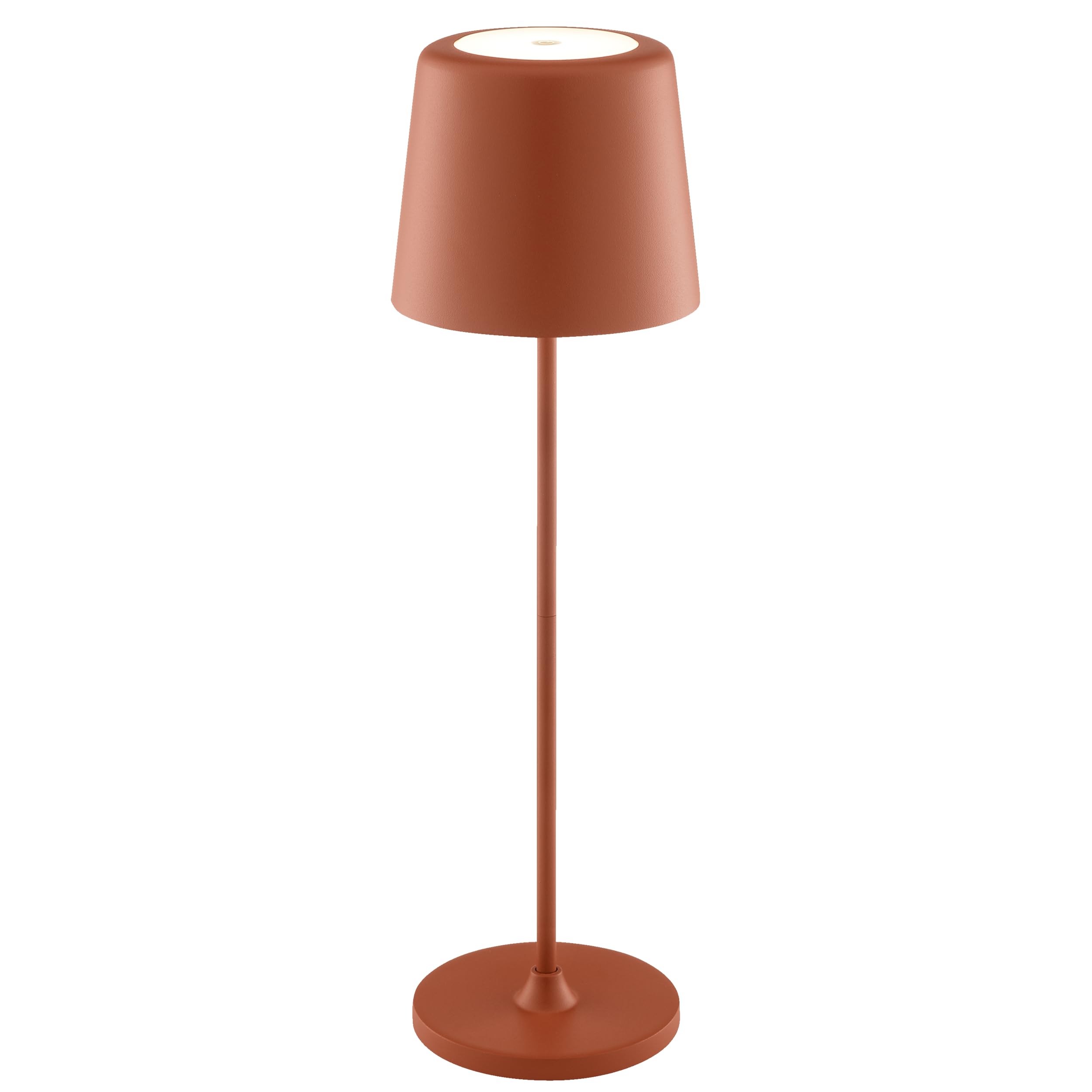 Lightbox Lampada da tavolo a LED per interni ed esterni, 37 cm/23 cm di altezza, Ø 10 cm | lampada da tavolo per esterni color terracotta con dimmer touch | mobile/wireless | ricaricabile tramite USB