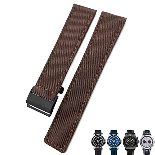 Bracelet montre nylon 22mm bleu vert pour Chronomat Navitimer Superocean