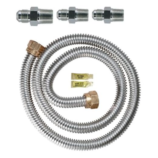 Dormont Supr-Safe Gas Appliance Connector Kit-5/8 In OD ID 1/2 3/4 In. MIP X 48 In. Length Uncoated, (0145811) 30-3131KIT-48B