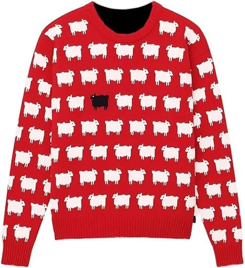 Womens Princess Lady Diana Red Sweater - Princess Lady Diana Black Sheep Sweater