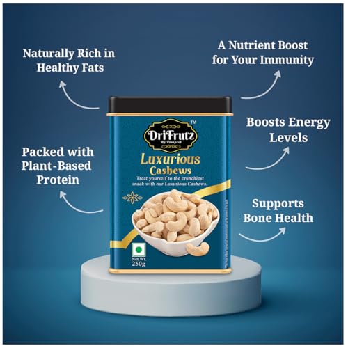 Image of DRIFRUTZ Luxurious Cashew W210 | 2000g (400g x 5) | Whole Cashew Kernels | Meant for Curated Gifting, Specialty Cuisine, Dry Fruit Assortments, and Formal Presentation