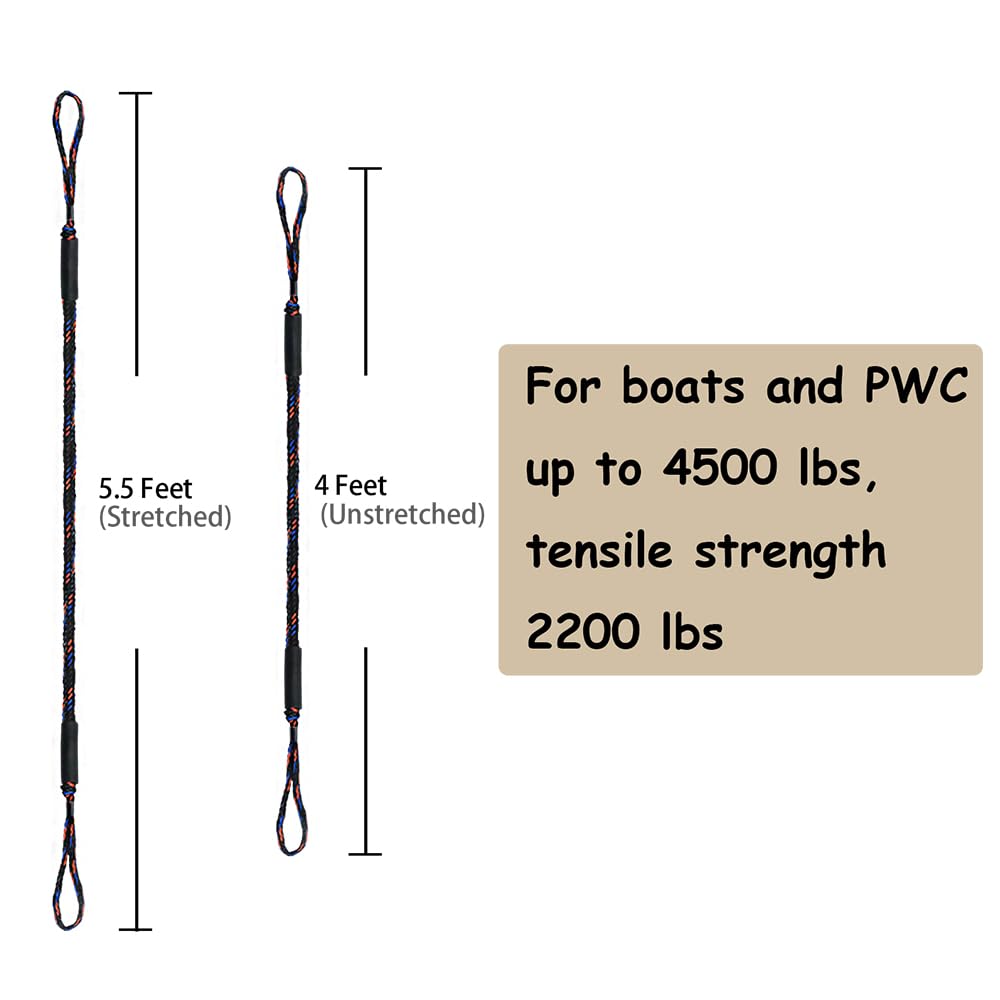 2 Teile/Beutel Boot Bungee Dock Linien mit Haken Festmacher Seil