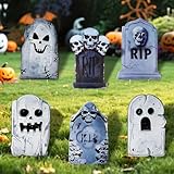 TaoQ C 6 Pezzi Halloween Lapidi Tombali Cortile Segnali Segni di Erba di Pietra Tombale di Halloween Decorazione del Prato della Pietra Tombale di Halloween per Casa Stregata e Decorazioni Esterno