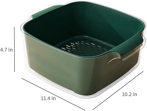 Miniatura 7 de Juego de cuencos de cocina de 8.2 cuartos de galón, coladores y coladores de plástico, cesta de lavado de frutas y verduras, colador grande de doble