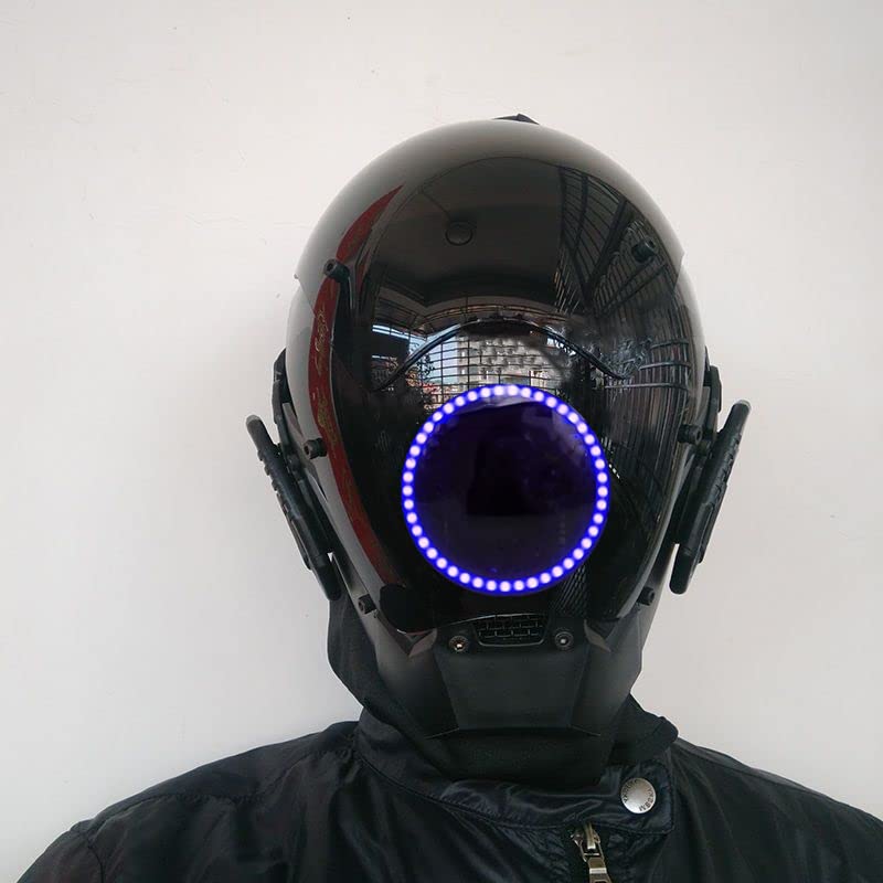 Amazon.co.jp: シンプルな黒のサイバーパンクマスク クールなLED光る