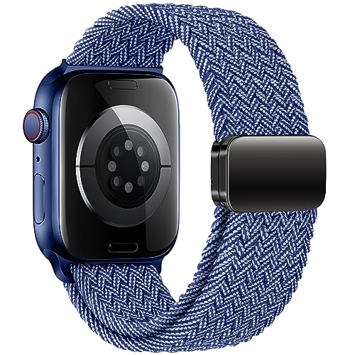 Image of Qimela Sport Loop Compatible with Apple Watch Band 38mm 40mm 41mm 42mm 44mm 45mm 46mm 49mm for Women Men,Magnetic Strap Stretchy Braided Wristband for iWatch Series 11 10 9 8 7 6 5 4 SE Ultra 3 2 1