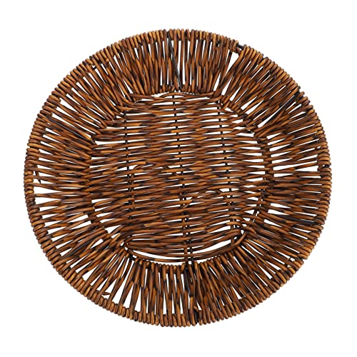GRIRIW Fruit Basket Square Storage Bins Woven Wicker Basket Fruit Woven Basket Small Wicker Baskets Square Basket Home Woven Basket Storage Baskets Food Woven Basket Iron Frame re-usable