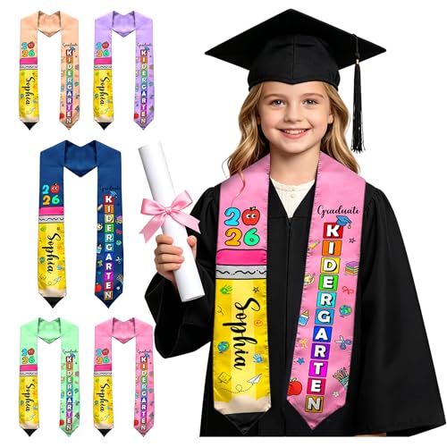 Artsadd Custom Kindergarten Graduation Stole for Kids Personalized Preschool Graduation Sash for Daughter Son Custom Kids Stoles for Graduation 2026