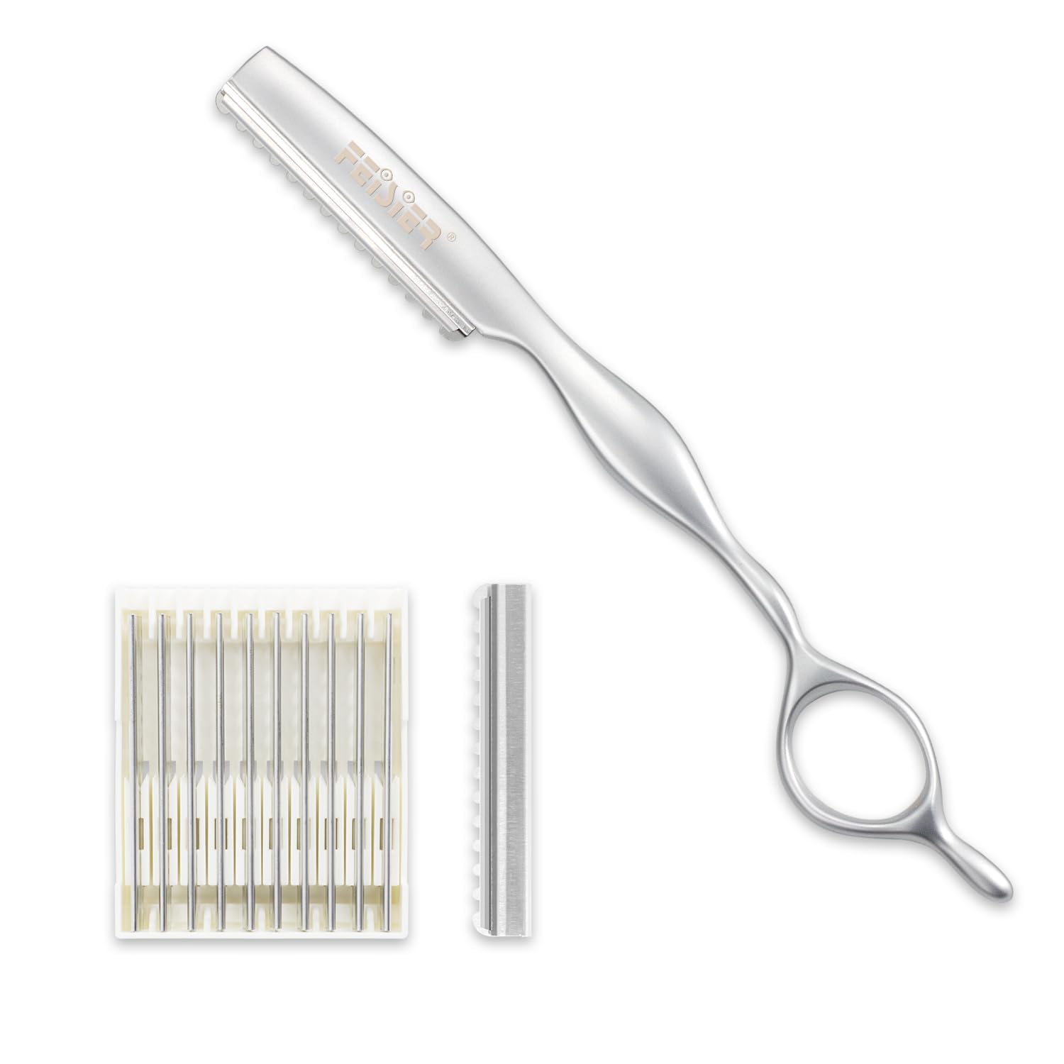 Hair Styling Razors for Cutting Hair Stainless Steel Hair Thinning and Texturizing Cutting Razor for Salon Home 10 PCS Replacement Sharp Blades Included Hair Styling Razors for Cutting Hair Stainless Steel Hair Thinning and Texturizing Cutting Razor for Salon Home 10 PCS Replacement Sharp Blades Included