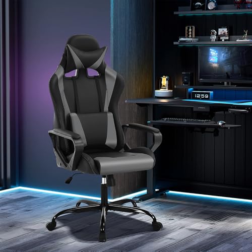 Gaming Chair with Massage Lumbar Support and High Back - Comforta...