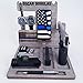Handmade Personalized Wooden Docking Station with Gun Holder for Police Officer Dads | Desk and Nightstand Organizer | Father's Day Gift