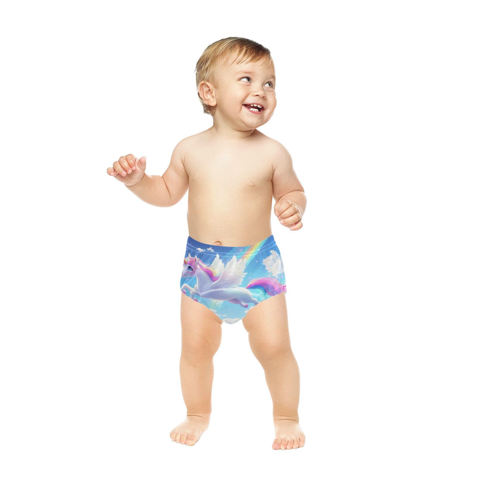 Coikll Cute Rainbow Horse Toddler Training Underwear Waterproof Baby Pee Pants -2T