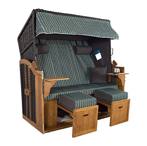 XXL 2,5-Sitzer Schwarz Strandkorb Hörnum Grau (als Bausatz,...