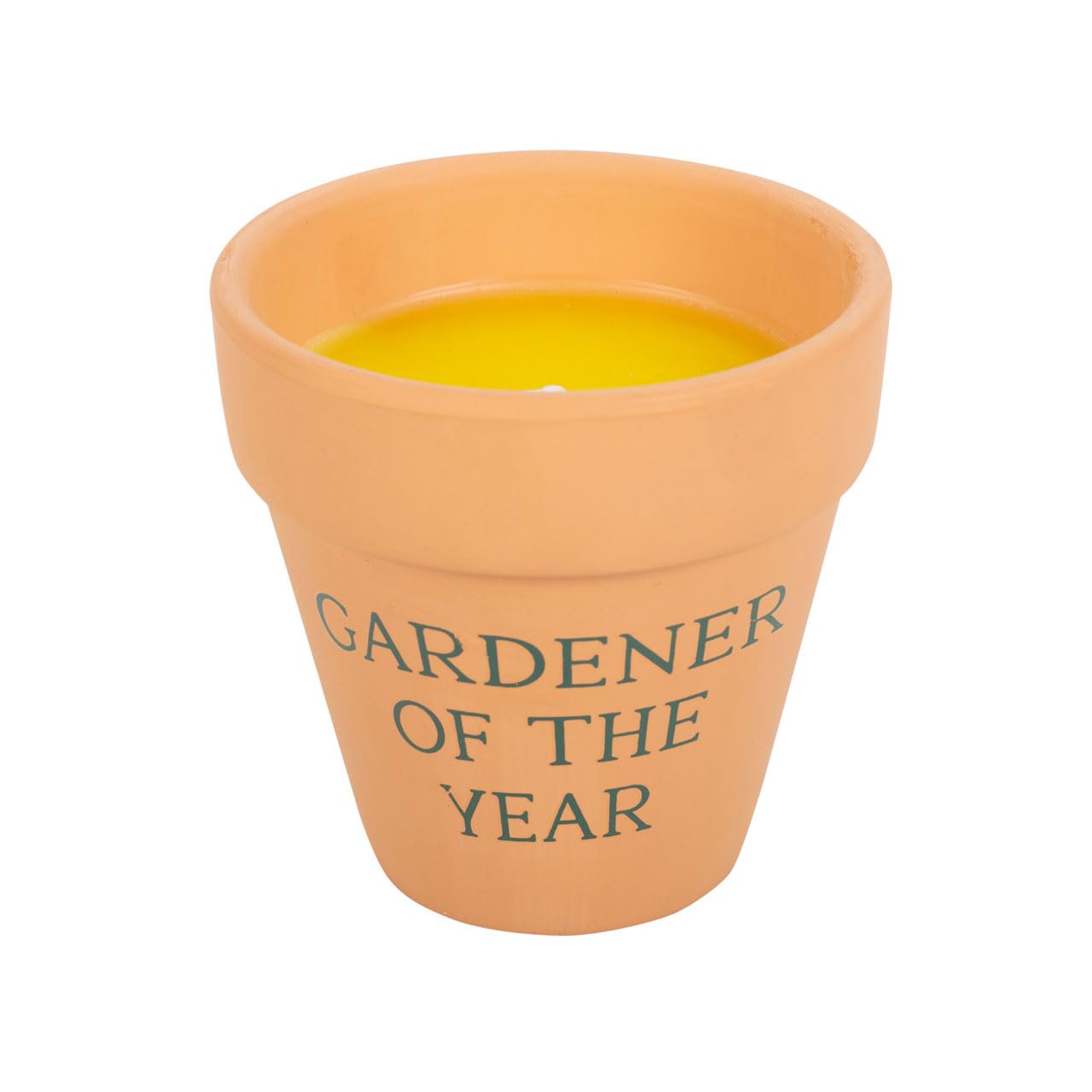 Gardener of The Year Citronella Candle in Ceramic Plant Pot - Stylish Outdoor Decor with Insect-Repellent Citronella Wax Scent