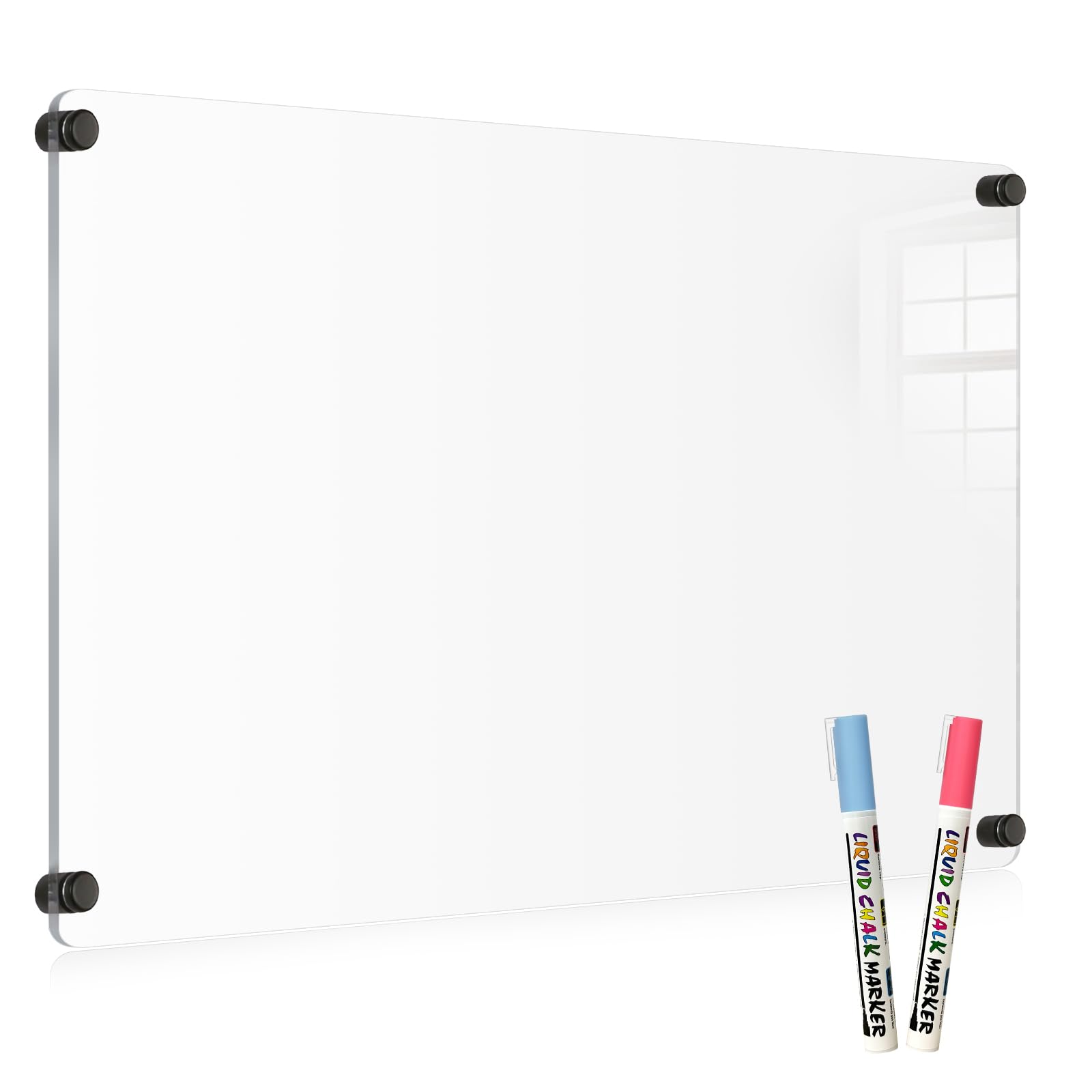 Calendario acrílico de borrado en seco para pared, planificador semanal montado en la pared, pizarra blanca sin marco para el hogar, oficina, escuela 4060 (negro)
