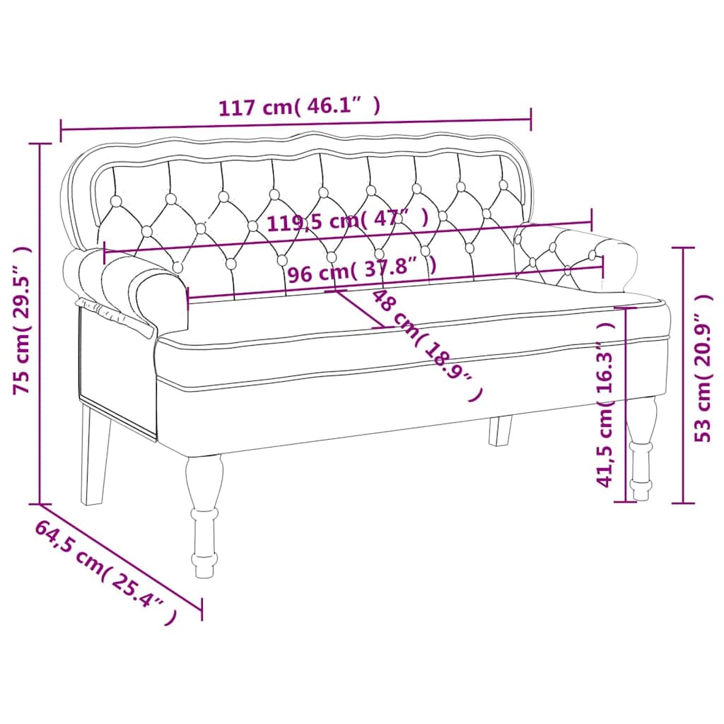 vidaXL Banco, Silla con Respaldo Reposabrazos, Banca de Final de Cama, Asiento Tapizado para Pasillo Recibidor Dormitorio, Terciopelo Amarillo