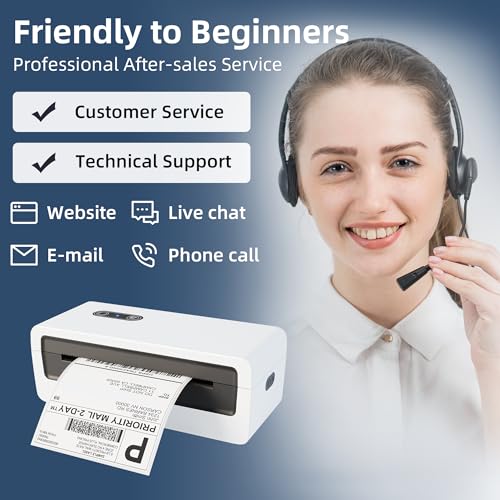 Image of Jiose Shipping Label Printer - 4x6 Thermal Printer for Small Business | Compatible with MacOS Windows